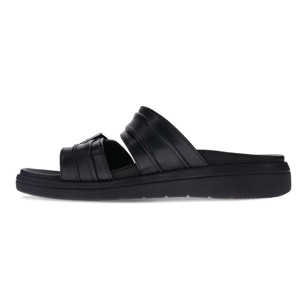 Revere Comfort Shoes Bowie Slide Sandal - Black/Black