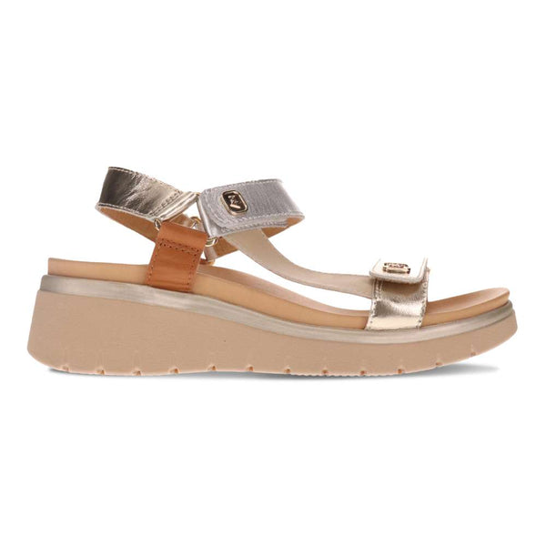 Revere Comfort Shoes Candice Sandal - Soft Gold/Silver Multi