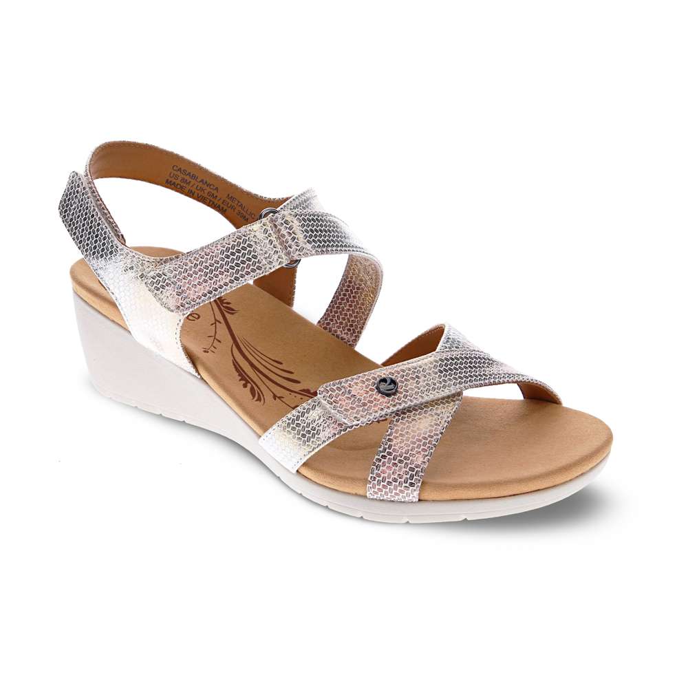 revere comfort shoes Casablanca Wedge - Metallic Interest