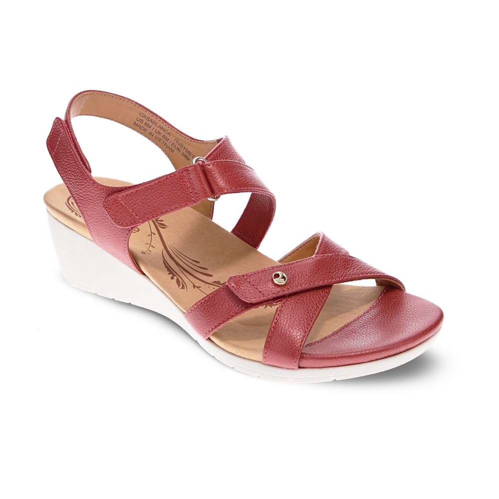 revere comfort shoes Casablanca Wedge - Ruby Metallic
