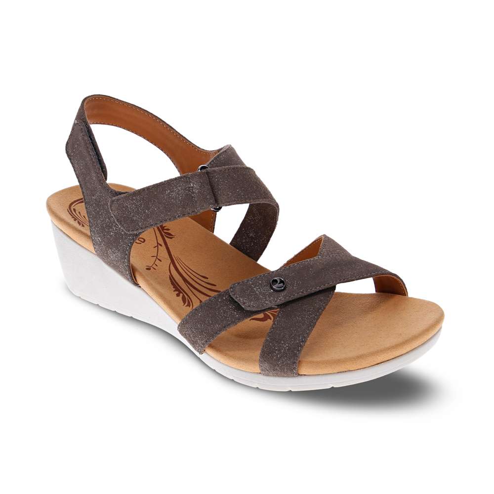 revere comfort shoes Casablanca Wedge - Rusty Metallic