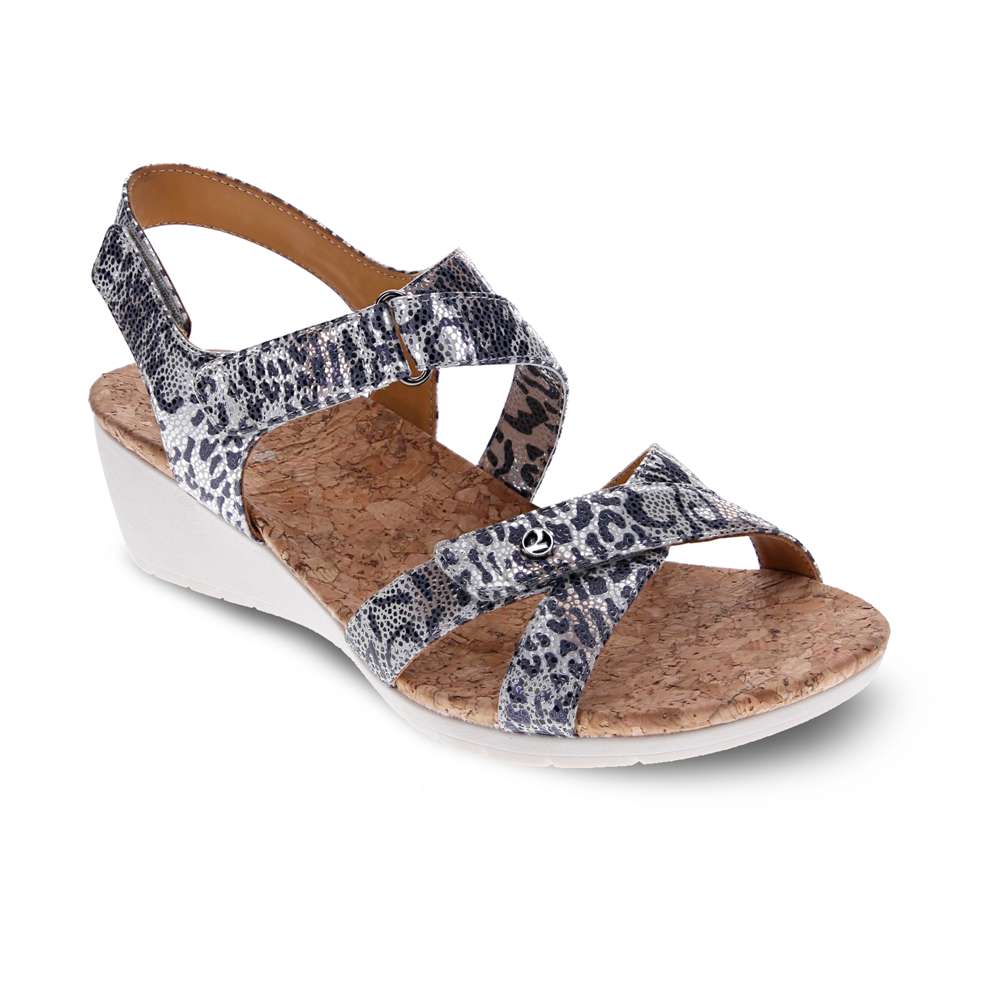 revere comfort shoes Casablanca Wedge - Silver Safari
