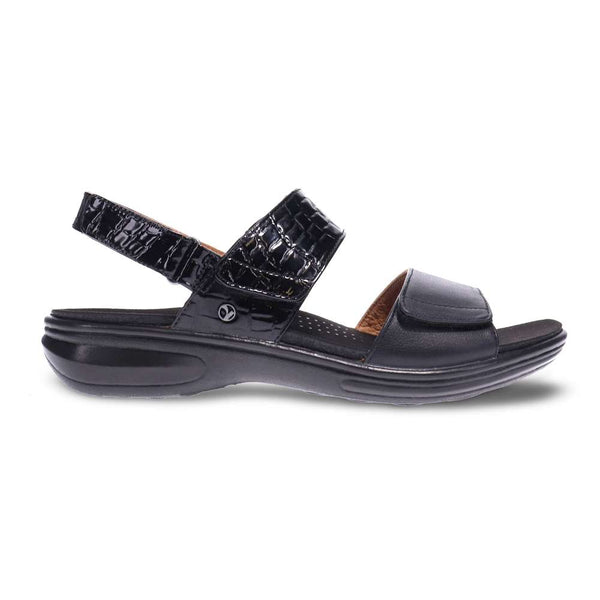 Revere Comfort Shoes Como Adjustable Sandal - Black Croc