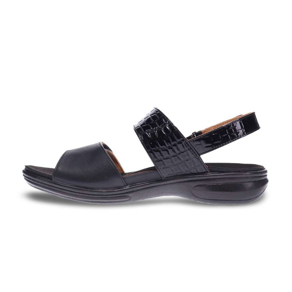 Revere Comfort Shoes Como Adjustable Sandal - Black Croc