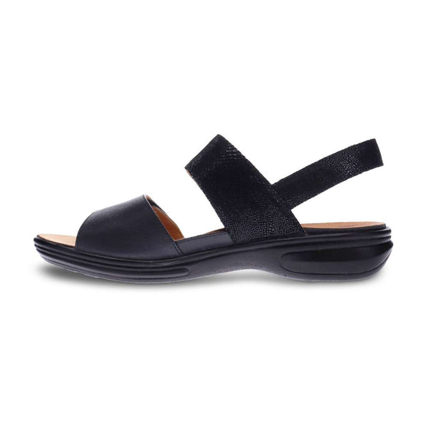 Revere Comfort Shoes Como Adjustable Sandal - Black Lizard