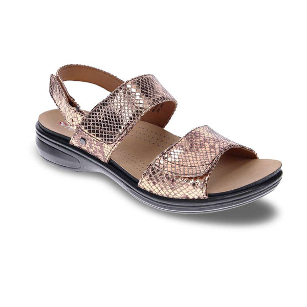 Revere Comfort Shoes Como Adjustable Sandal - Bronze Snake