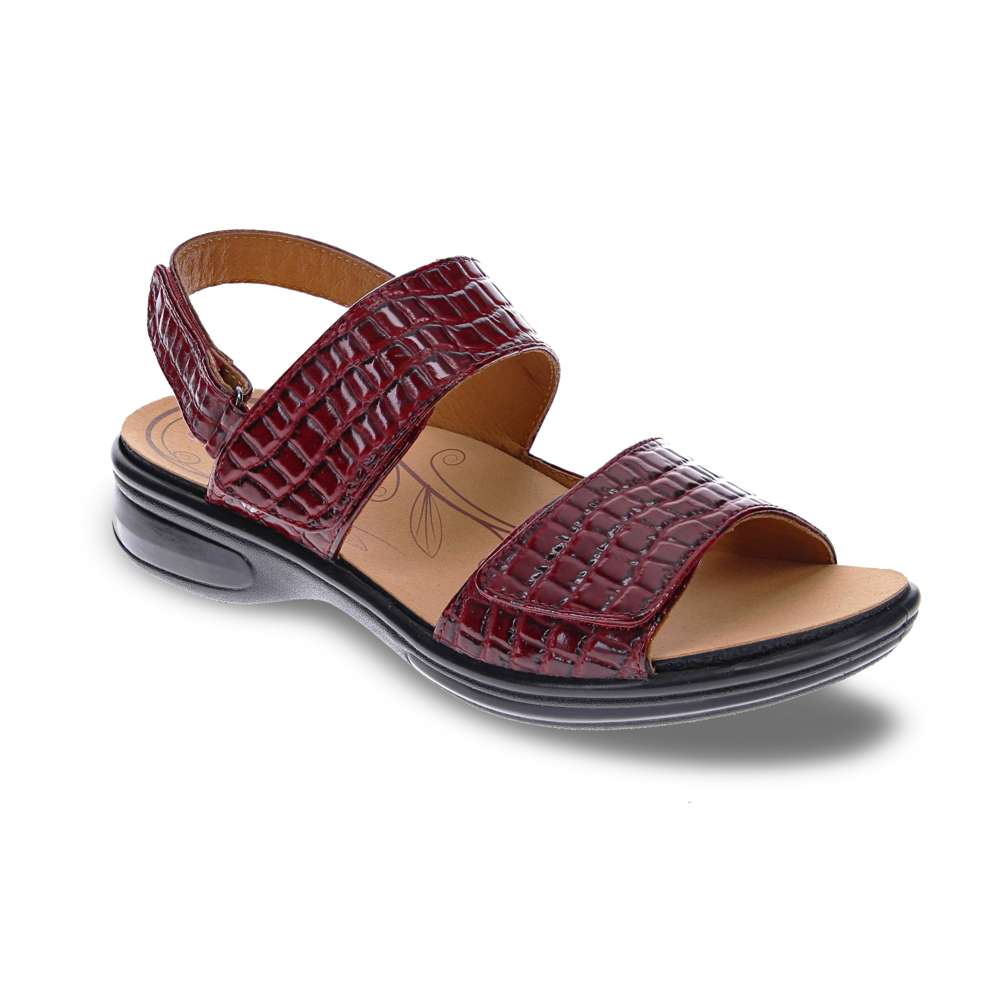 revere comfort shoes Como Adjustable Sandal - Red Croc