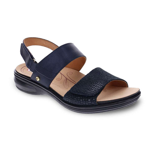 Revere Comfort Shoes Como Adjustable Sandal - Sapphire/Navy Lizard