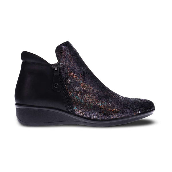 Revere Comfort Shoes Damascus Boot - Black Metallic Python/Onyx