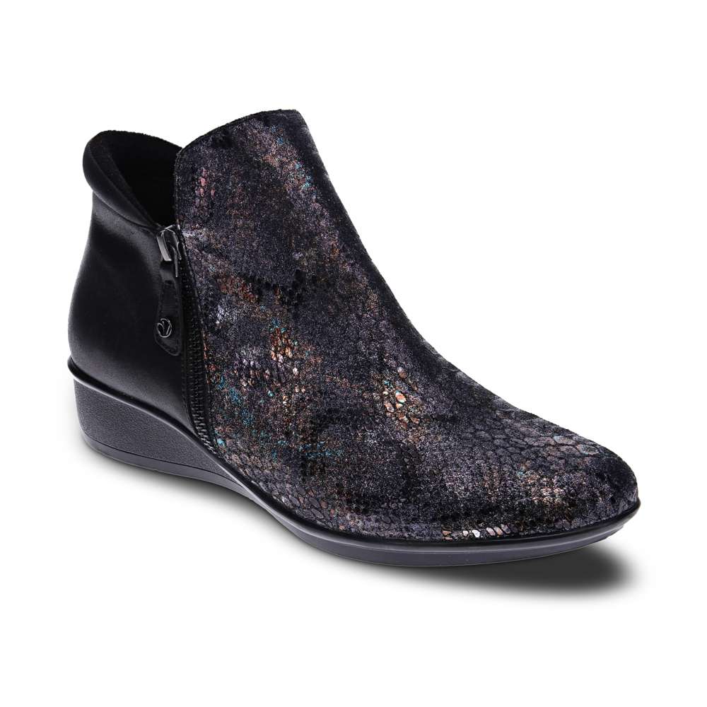 revere comfort shoes Damascus Boot - Black Metallic Python/Onyx