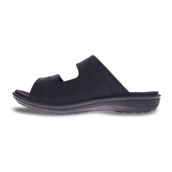 Revere Comfort Shoes Durban Slide Sandal - Oiled Black