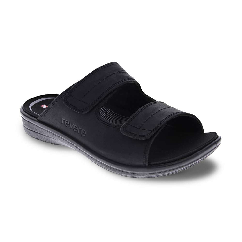 revere comfort shoes Durban Slide Sandal - Oiled Black