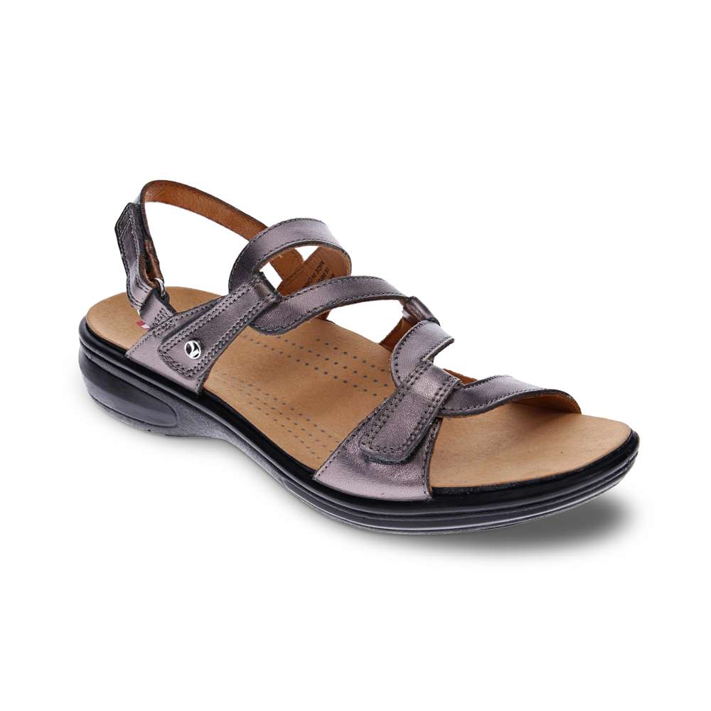 revere comfort shoes Emerald Adjustable Sandal - Gunmetal