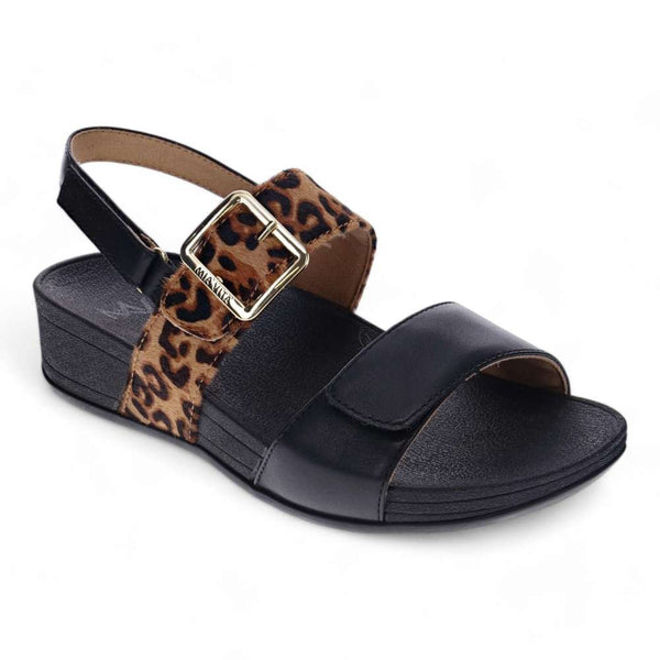 Revere Comfort Shoes Florini Platform Sandal - Black Leopard