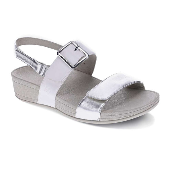 Revere Comfort Shoes Florini Platform Sandal - White/Silver