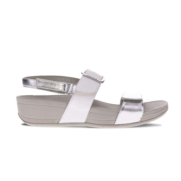 Revere Comfort Shoes Florini Platform Sandal - White/Silver