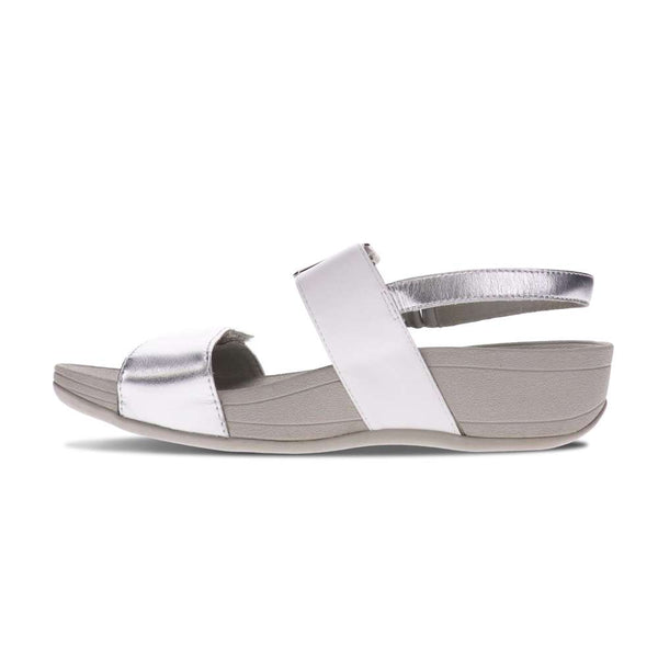 Revere Comfort Shoes Florini Platform Sandal - White/Silver