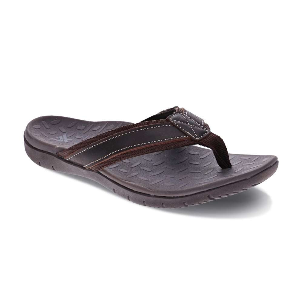 revere comfort shoes Focus Men's Toe Post Sandal - Brown