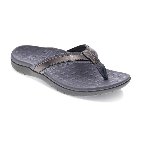 Revere Comfort Shoes Focus Women's Toe Post Sandal - Pewter Metallic