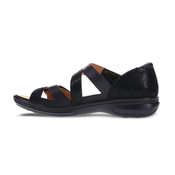 Revere Comfort Shoes Mauritius Sandal - Black French/Lizard