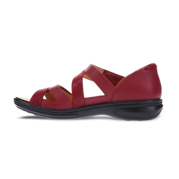 Revere Comfort Shoes Mauritius Sandal - Cherry French/Lizard
