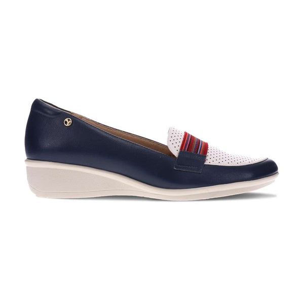 Revere Comfort Shoes Monte Carlo Wedge Loafer - Blue French