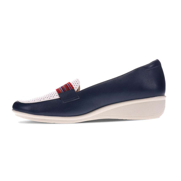 Revere Comfort Shoes Monte Carlo Wedge Loafer - Blue French