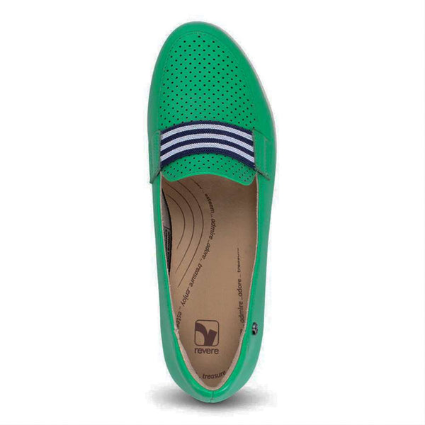 Revere Comfort Shoes Monte Carlo Wedge Loafer - Emerald