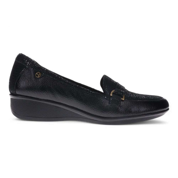 Revere Comfort Shoes Montmartre Wedge Loafer - Black Pebble