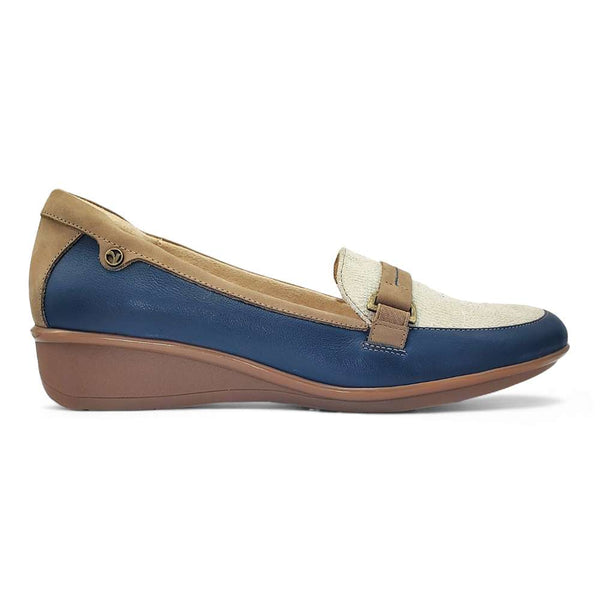 Revere Comfort Shoes Montmartre Wedge Loafer - Blue French