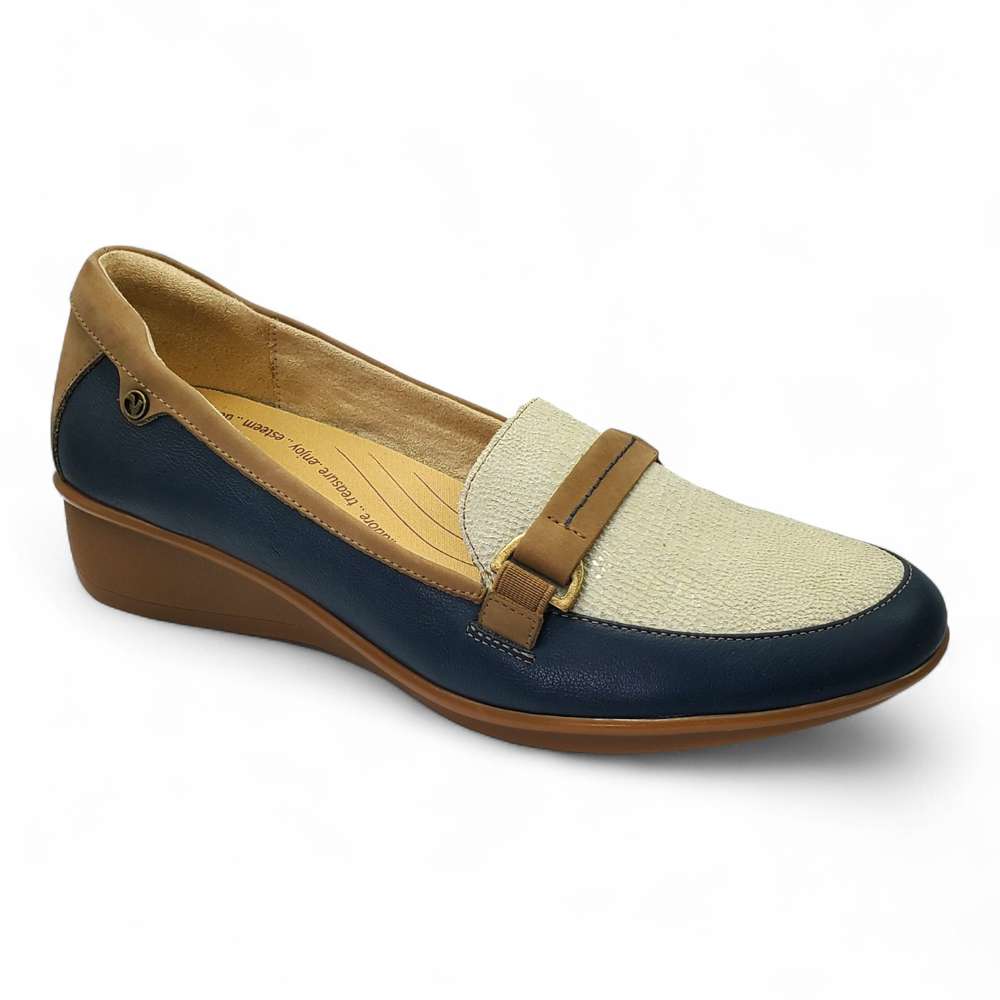 revere comfort shoes Montmartre Wedge Loafer - Blue French
