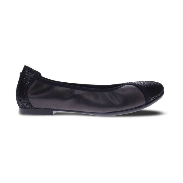 Revere Comfort Shoes Nairobi Ballet - Black Lizard/Onyx
