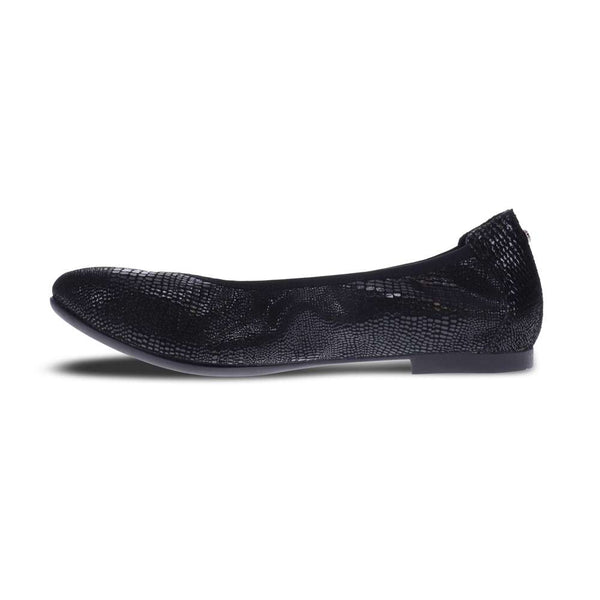 Revere Comfort Shoes Nairobi Ballet - Black Lizard/Onyx