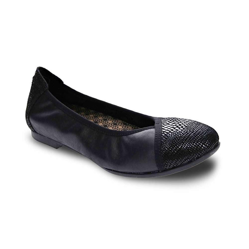 revere comfort shoes Nairobi Ballet - Black Lizard/Onyx