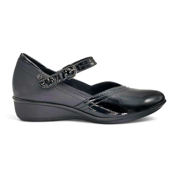 Revere Comfort Shoes Narita Mary Jane Flats - Black Patent