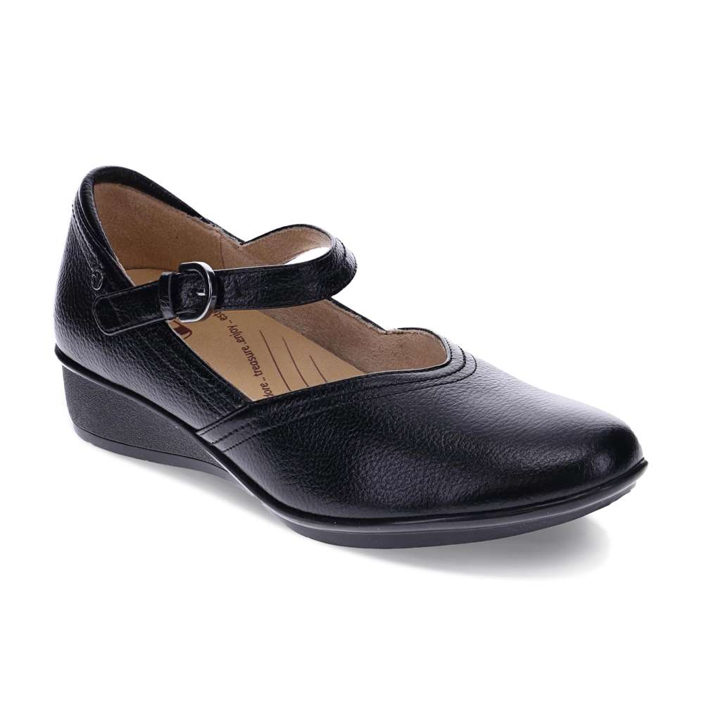revere comfort shoes Narita Mary Jane Flats - Black Pebble