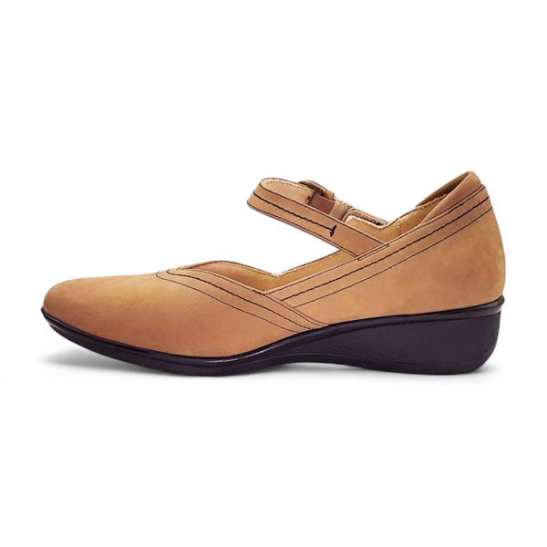 Revere Comfort Shoes Narita Mary Jane Flats - Toffee Nubuck