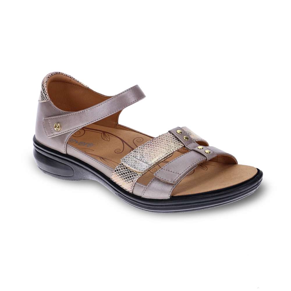 revere comfort shoes Negara Sandal - Champagne/Metallic Interest
