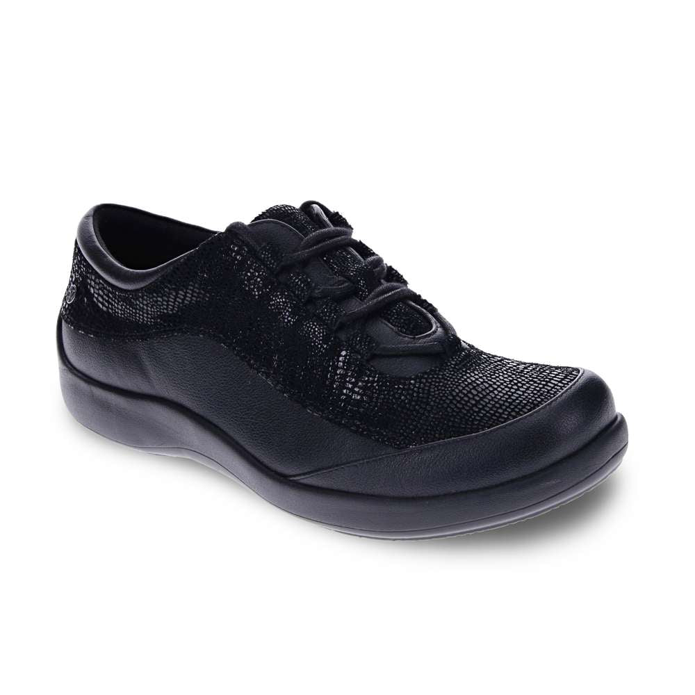 revere comfort shoes Alberta Lace-Up - Black Lizard