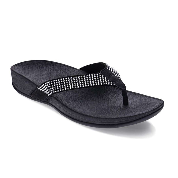 Revere Comfort Shoes Allora Toe Post Sandal - Black