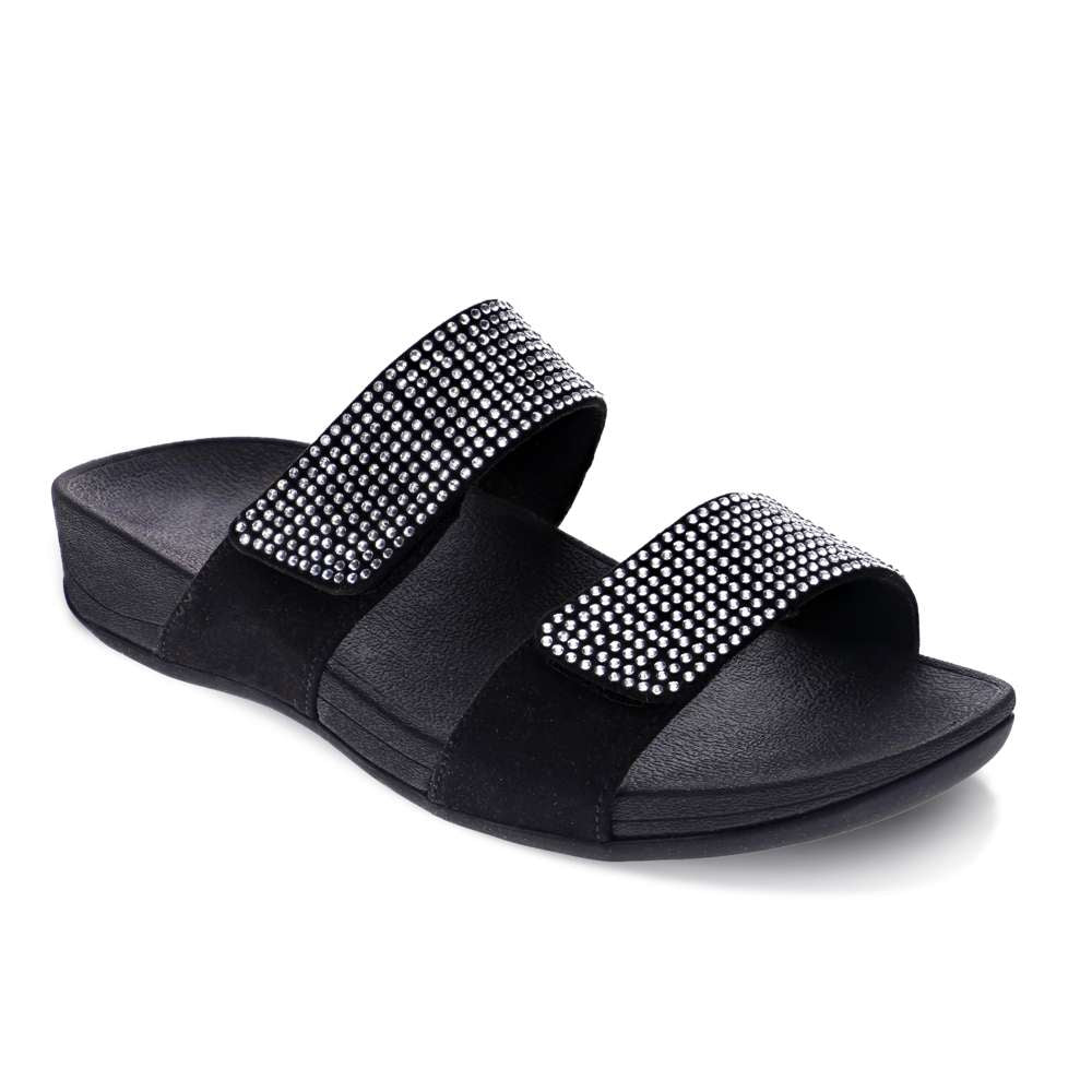 revere comfort shoes Avoca Slide Sandal - Black