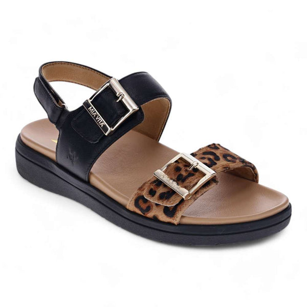 Revere Comfort Shoes Bettina Sandal - Black Leopard