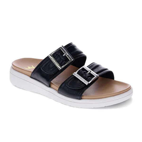 Revere Comfort Shoes Bowie Slide Sandal - Black