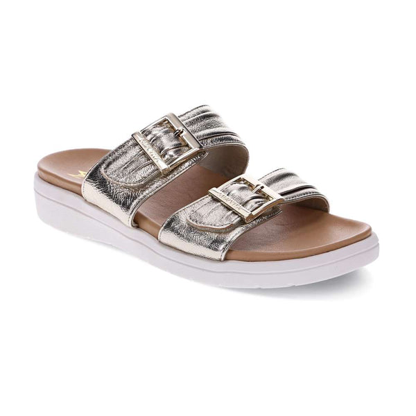 Revere Comfort Shoes Bowie Slide Sandal - Champagne