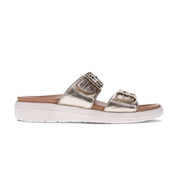 Revere Comfort Shoes Bowie Slide Sandal - Champagne