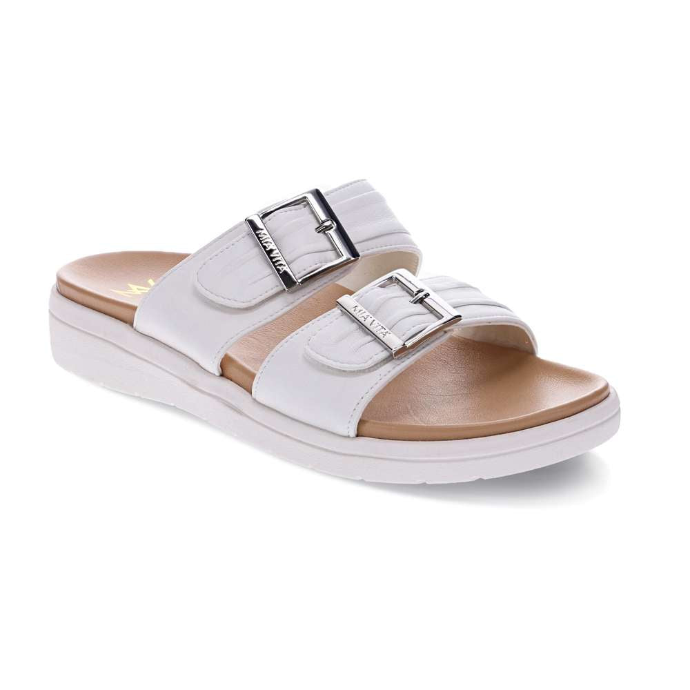 revere comfort shoes Bowie Slide Sandal - White
