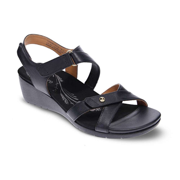 Revere Comfort Shoes Casablanca Wedge - Black French