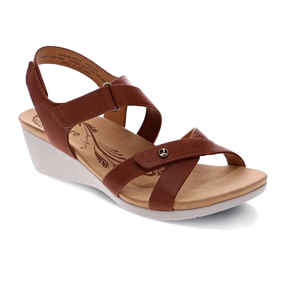 revere comfort shoes Casablanca Wedge - Cognac
