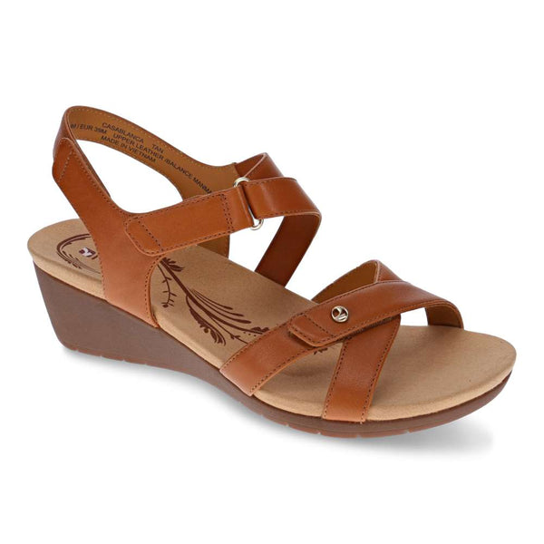 Revere Comfort Shoes Casablanca Wedge - Tan