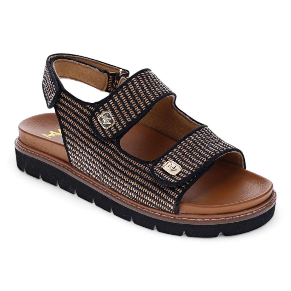revere comfort shoes Dakota Sandal - Black Raffia